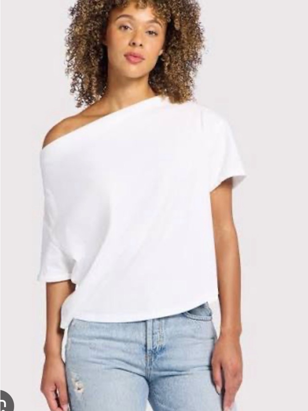 nuuds White Draped Cowl Short-Sleeve Tee